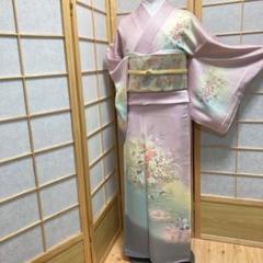 ［2899］訪問着 美品 螺鈿 雪輪草花 金彩 正絹 着物 袷 0331］訪問着 美品 雪輪草花文 絞り 金彩 正絹 着物 袷