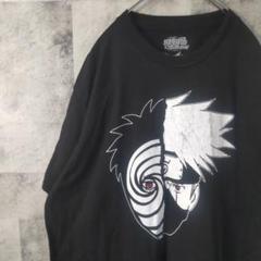NARUTO　うちはオビトカカシ写輪眼TシャツUSA古着ブラックL　C25,13