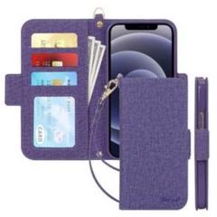 iPhone15ProMax ケース バイオレット カード収納