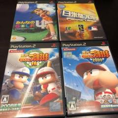 PS2 パワフルプロ野球2009 15 日米間プロ野球　みんなのゴルフ4本セット