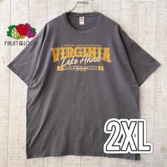 フルーツオブザルーム メンズ 半袖 Tシャツ 2XL 大きいサイズ ロゴプリント