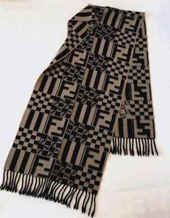 Fendi リバーシブルマフラー美品！ FENDI フェンディ マフラー FXT117 ASG2 レディース リブ