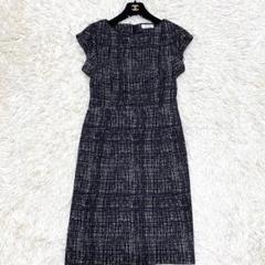 【美品✨】カルバンクライン ノースリーブ 総柄 ワンピース ドレス ストレッチ