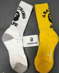 ☆ギフトにも☆関税送料込【A BATHING APE】刺繍ソックス 2color ☆ギフトにも☆関税送料込【A BATHING APE】刺繍ソックス 2color