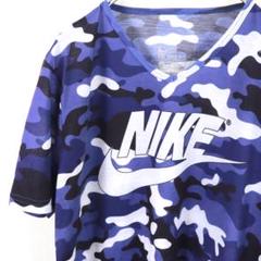 6725 古着 Tシャツ ナイキ プリント 迷彩柄 ブルー
