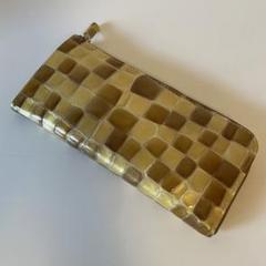 【新品未使用】アルカン Arukan 長財布 牛皮エナメル ゴールド 金運アップ