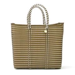 お値下げ中メルカドバッグ　PLAYA メルカドバッグ(ワイド／ロングハンドル／ダイヤモンドツイル柄