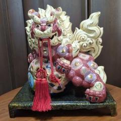 九谷焼 獅子 兜 縁起物 置物 陶器 骨董品 時代物 アンティーク 古民家 九谷焼 獅子 兜 縁起物 置物 陶器 骨董品 時代物 アンティーク