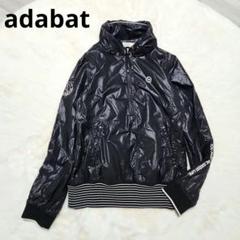 美品アダバットリバーシブルゴルフブルゾン38 ナイロン黒レディース