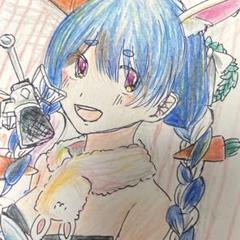 兎田ぺこら　ホロライブ　手描きイラスト　ファンアート