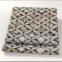 西陣織袋帯正絹唐織吉祥文風雅 銀杏波袋帯