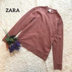 ZARA ザラ【Uネック】赤系　スウェット　メンズS