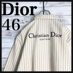 11392【極美品・木村拓哉 着用】Dior☆立体刺繍ロゴストライプ長袖シャツ