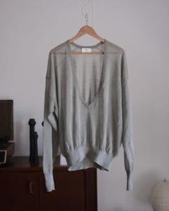 HERILL】Ramie High gauge V neck[size3]