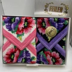 ○202 FEILER フェイラー ハンカチ ポピーズ 2枚セット 花柄 未