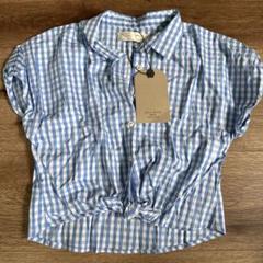 ZARA ザラ　ギンガムチェック半袖シャツ 新品　110 リボン