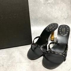 希少　グッチ　GUCCI (35.5) バンブーヒール　サンダル　ミュール　黒 希少 グッチ GUCCI (35.5) バンブーヒール サンダル ミュール 黒