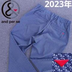 【アンパスィ】2023年人気ロゴマーク総柄デザイン ストレッチゴルフパンツL アンパスィ】2023年人気ロゴマーク総柄デザイン ストレッチ