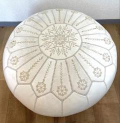モロッコのヴィンテージプフ15 フロアクッション レッド イエロー ブルー プフ ニットクッション ブレイド 約35×35×25cm 円形 丸型