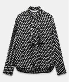 ZARA ZW COLLECTION ポルカドット ネクタイ ブラウス S - メルカリ