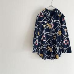 ラルフローレン 美品 長袖シャツ M 紺総柄
