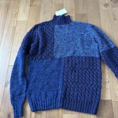 最も完璧な knit brary パッチワークセーター M ネイビー系 - メルカリ トップス