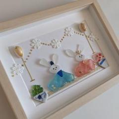 ✳︎ひなまつり✳︎シーグラスアート　うさぎ ✳︎ひなまつり✳︎シーグラスアートうさぎ