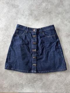 Bershka ダークブルー デニムミニスカートのサムネイル