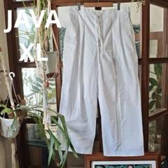 JAVA ホワイト ワイドパンツ ドローストリング XL