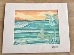 (最終値段)グリーンルーム　豊田弘治　アート　ハワイアン 新価格 koji Toyoda 豊田弘治 サーフィン アート 絵 グリーン