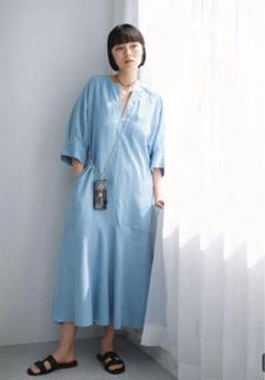 ☆美品☆ADAM ET ROPE' リネンボリュームスリーブワンピース黒フリー ADAM ET ROPE' ワンピース 「WEB限定」・「新色追加」リネン