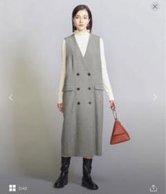 ユナイテッドアローズ ジレ　ワンピース ラッフルデザインジレワンピース(2 BEIGE): : ウィメンズ