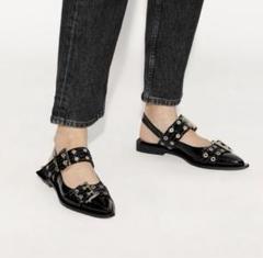 GANNI ポインテッドトゥバックスリングシューズ38