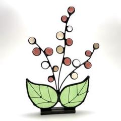 ♢ステンドグラス♢ 実のなる植物　オブジェ　置物　サンキャッチャー