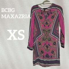 BCBGMAXAZRIA 【XS】ピンク ペイズリー柄 チュニック - メルカリ