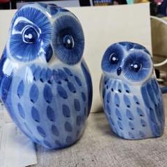 九谷焼 フクロウの置物 陶三九谷落款 高さ17cm 伝統工芸 縁起物　中古美品 九谷焼 フクロウの置物 陶三九谷落款 高さ17cm 伝統工芸 縁起物