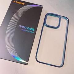 iPhone 15 Pro 用 ケース 強化ガラス 氷面鏡 ブルー