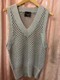 20,900円VERMEIL par ienaストローヤーンワイドメッシュベスト