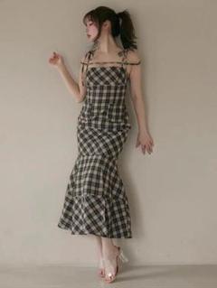 ワンピース ANDMARY Cecily check long dress andmary Cecily check long dress（andmary Cecily check long