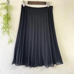プリーツスカート 36 ブラック 膝丈スカート オフオン 黒 サイズ