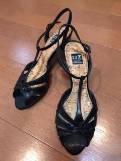 ☆レディースサンダル23区*黒♪24cm