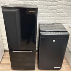 638極美品✨ ハイセンス 風乾燥付き マットブラックおしゃれガラス