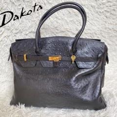 Dakota ダコタ トートバッグ オーストリッチ ブラック A4 レザー 金具