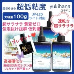 専用レジン液 ユキハナ4本、ソフト2本、コーティング剤つき☆ LED&UVクラフトレジン コーティング液 25g 刷毛付き空ボトル
