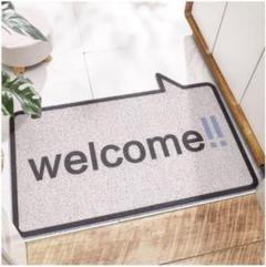 ソ　玄関マット 吹き出し かわいい　WELCOME 38.5×75cm