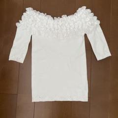 CHACOTT ノーソーイング フリルオフショルダー レッスンウェア ホワイト CHACOTT ノーソーイング フリルオフショルダー レッスンウェア