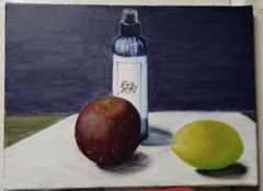 油絵絵画【リンゴとレモン】