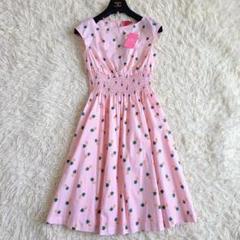 未使用タグ付】Kate spade /半袖 膝丈フレアワンピース Sサイズ