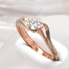 ★杢目金屋★ 桜一輪 さくらダイヤモンド 婚約指輪 0.289ct
