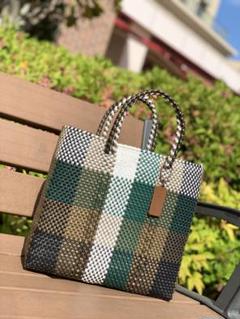 新品 大人気オアハカ産 メルカドバッグ メキシコ Sサイズ モス
